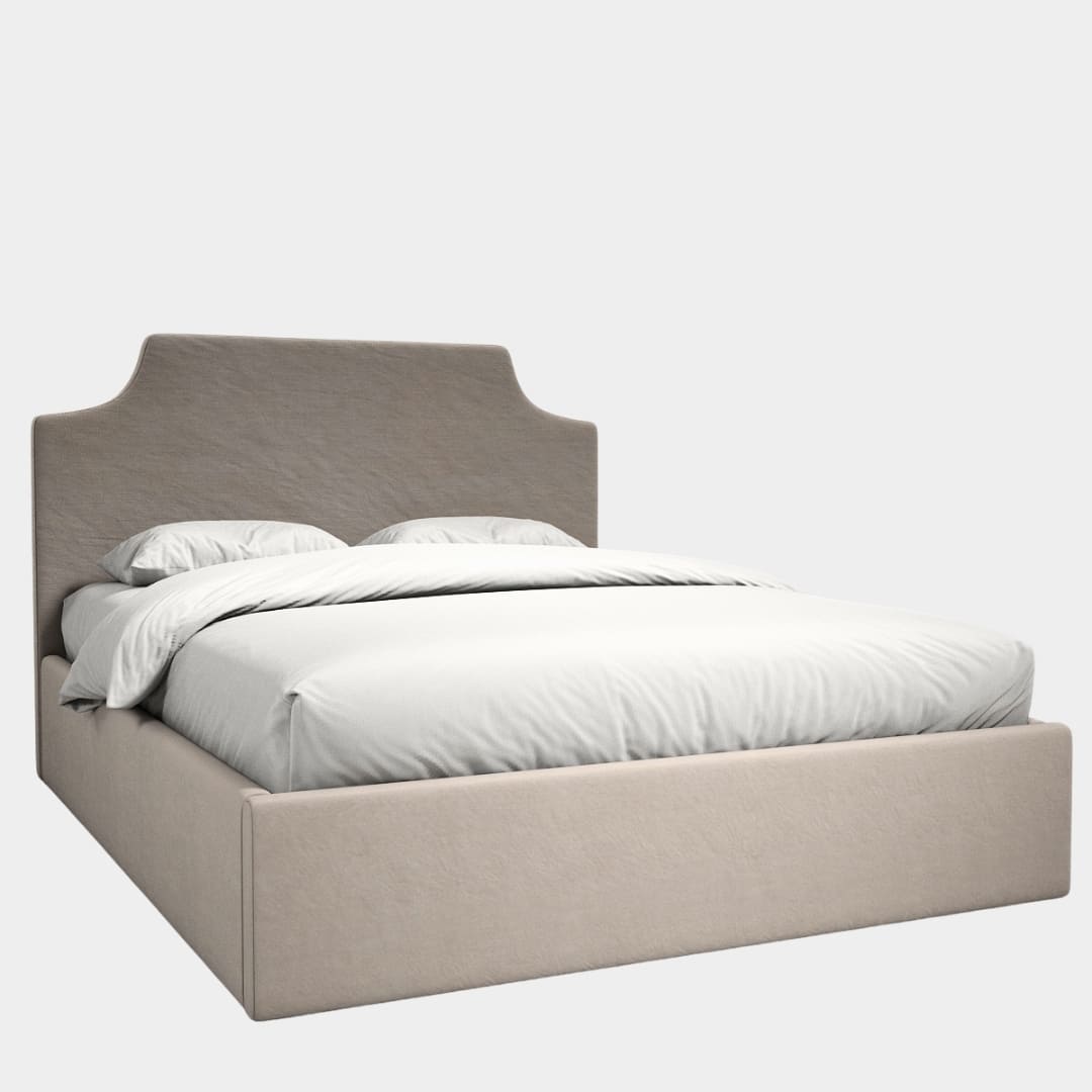 Clover Beige Linen Bed 140cm - Footer Base