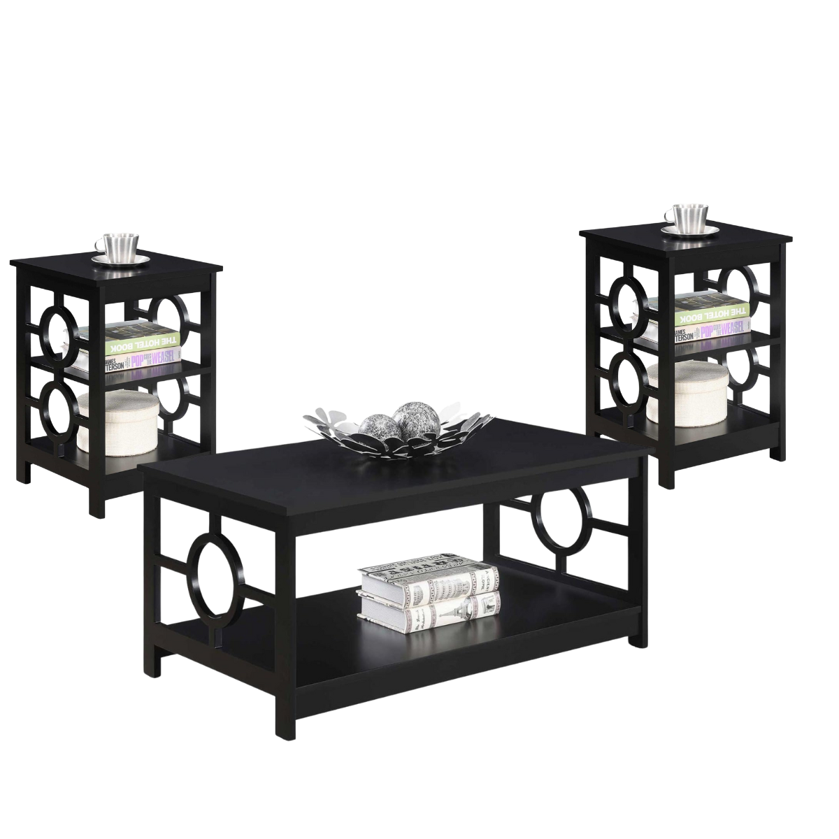 3pce Ring Coffee Table & 2 Side Tables