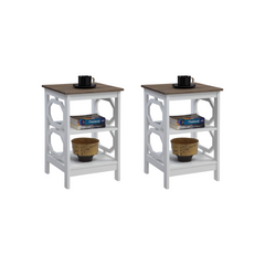 2pce Omega Oak Top Side Tables