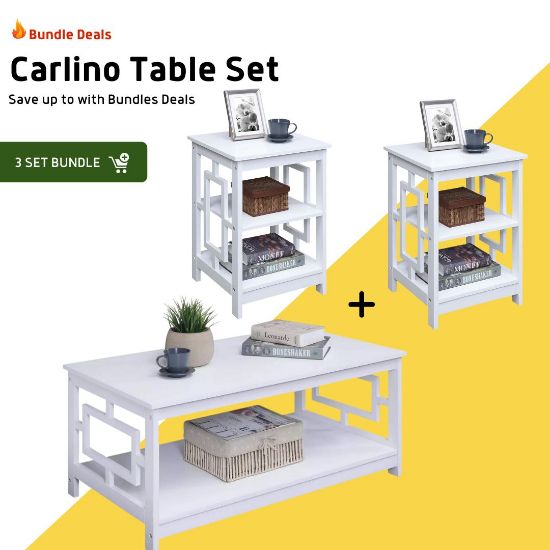 صورة  Carlino طاولة قهوة وطاولة جانبية3 قطع